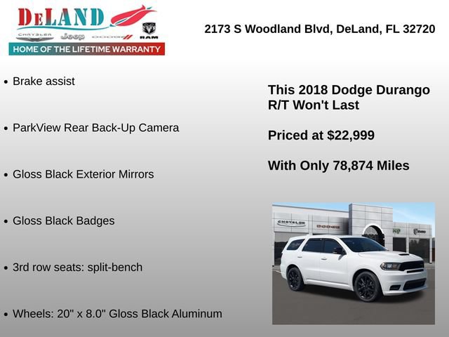 Used 2018 Dodge Durango R/T w/ Blacktop Package RWD image 12