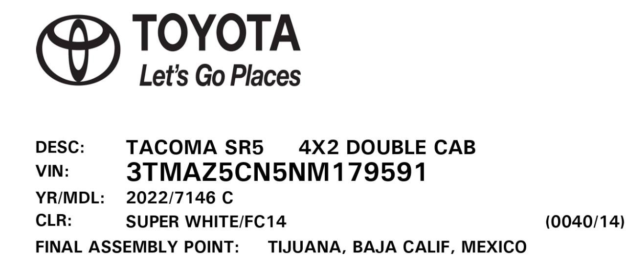 Used 2022 Toyota Tacoma SR5 w/ Technology Package RWD image 77