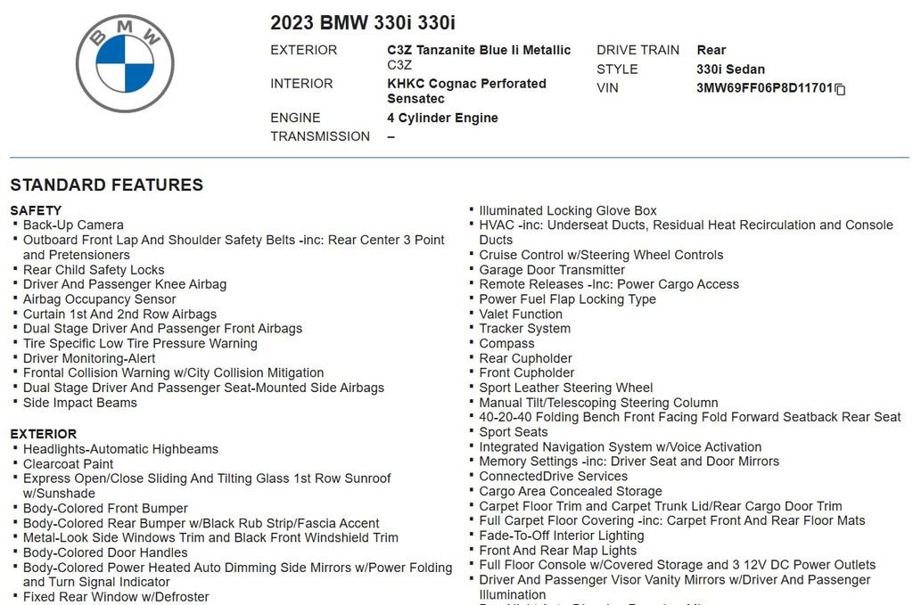 Used 2023 BMW 330i Sedan w/ M Sport Package RWD image 15