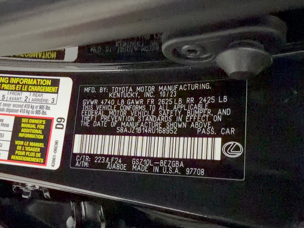 Certified 2024 Lexus ES 350 F Sport w/ Accessory Package (Z2) FWD image 32