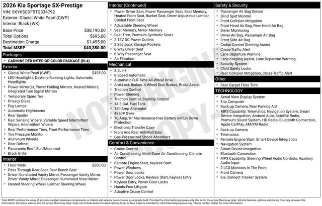 Certified 2026 Kia Sportage SX AWD/4WD image 36