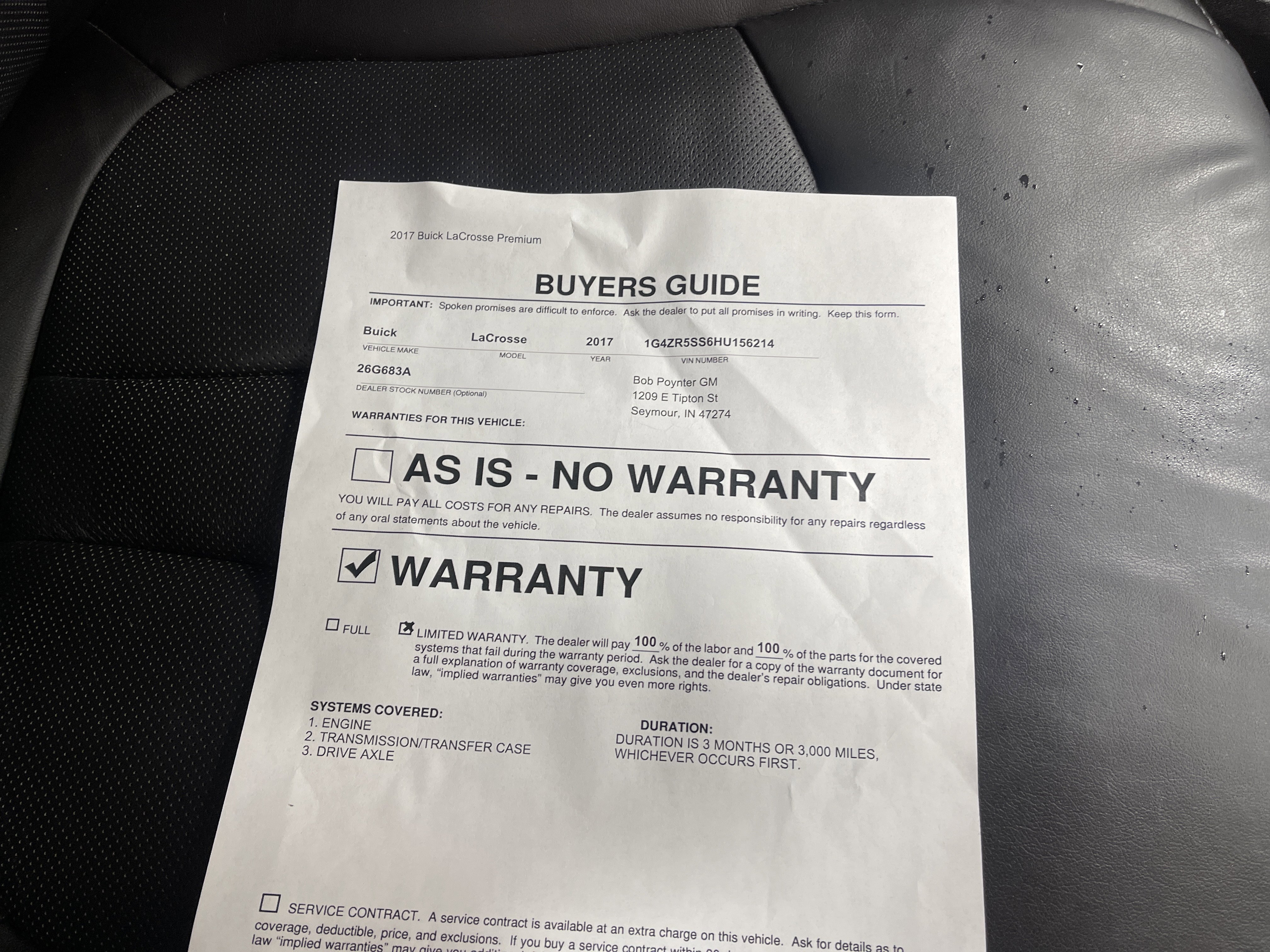Used 2017 Buick LaCrosse Premium w/ Sun and Shade Package FWD image 25