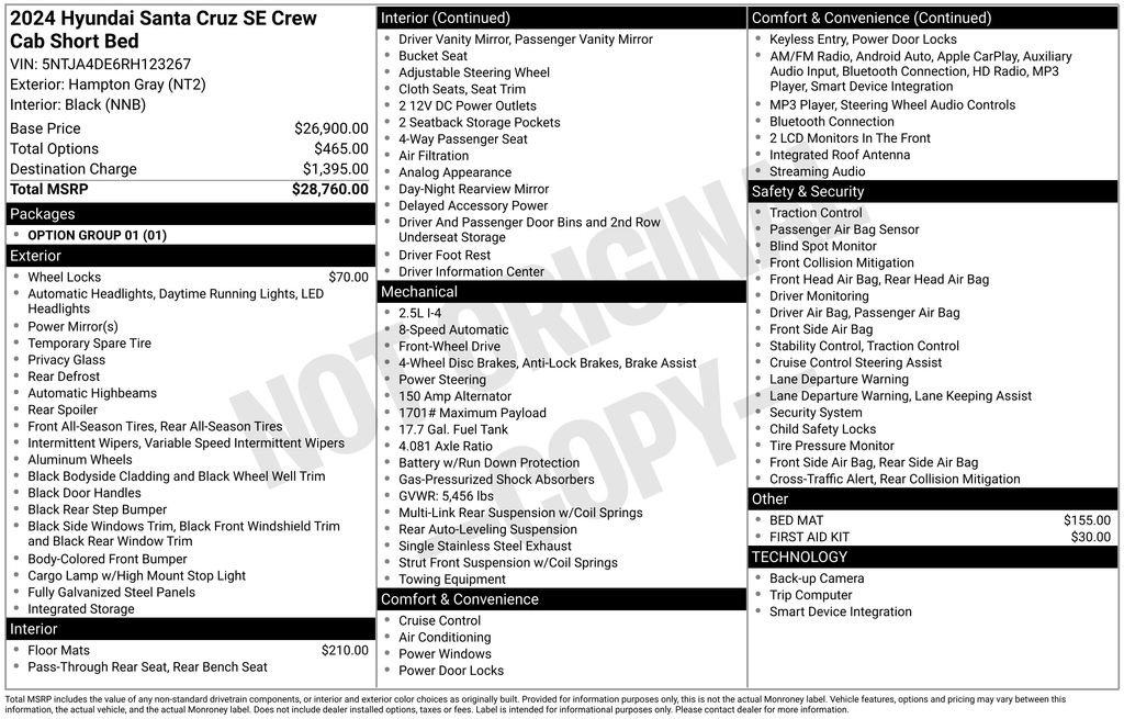 Used 2024 Hyundai Santa Cruz SE image 11