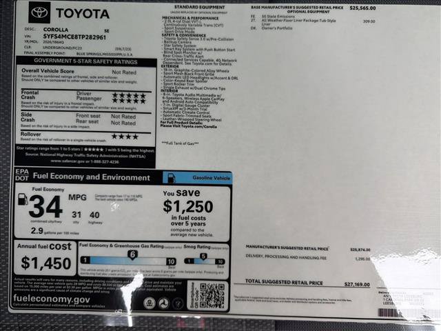 New 2026 Toyota Corolla SE FWD image 24
