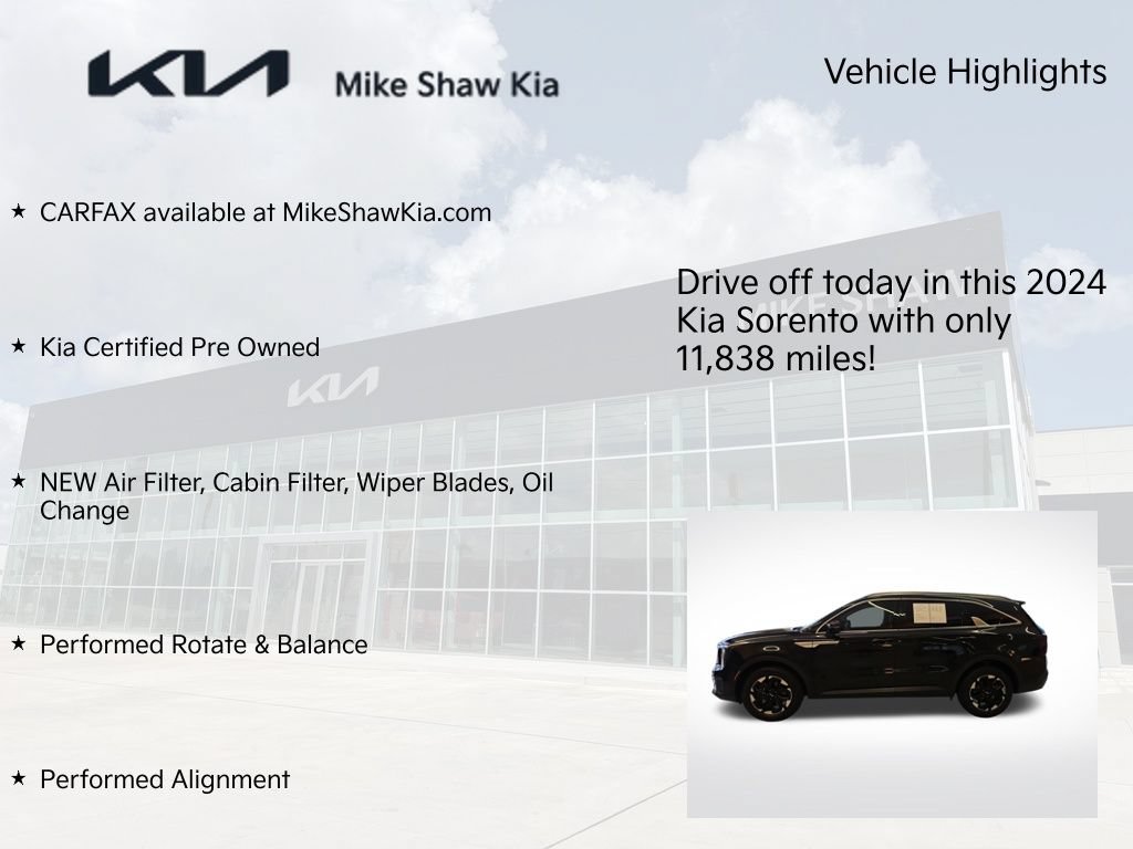Certified 2024 Kia Sorento S w/ Panoramic Sunroof Package FWD image 10