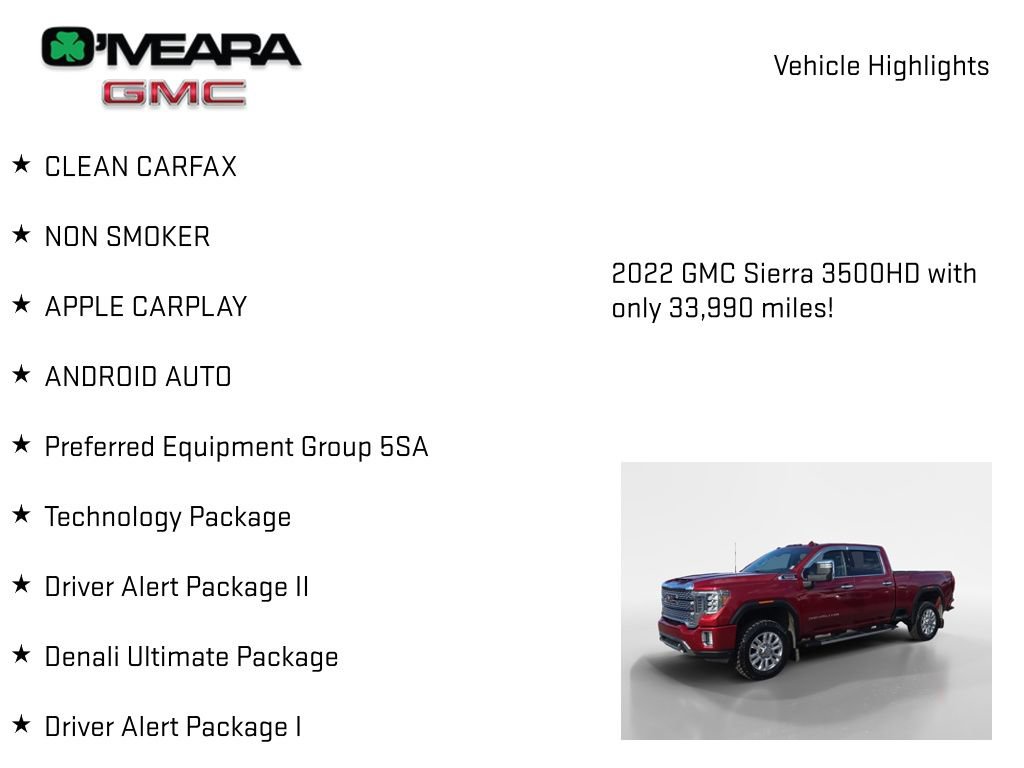 Used 2022 GMC Sierra 3500 Denali w/ Denali Ultimate Package AWD/4WD image 7