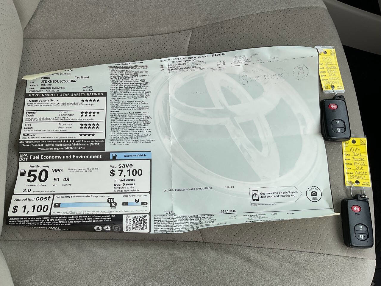 Used 2012 Toyota Prius Two FWD image 39