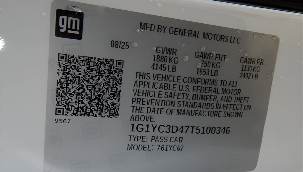 Used 2026 Chevrolet Corvette Stingray Premium Conv w/ Z51 Performance Package image 17