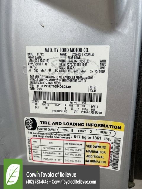 Used 2013 Ford F150 Lariat w/ Lariat Chrome Pkg image 38