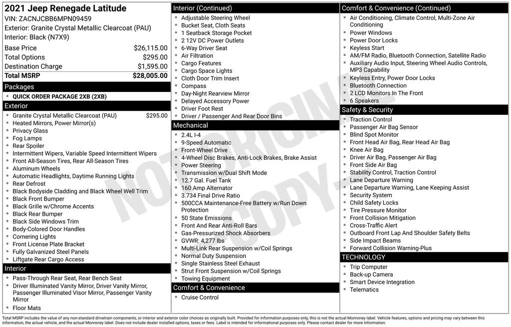 Used 2021 Jeep Renegade Latitude image 7