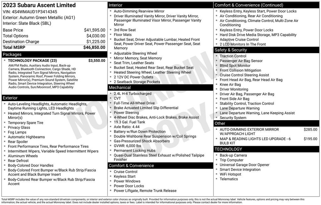 Used 2023 Subaru Ascent Limited w/ Technology Package image 42