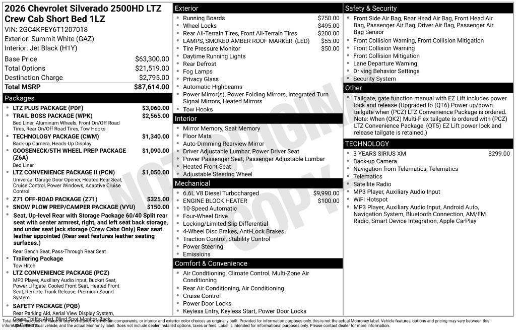 New 2026 Chevrolet Silverado 2500 LTZ w/ LTZ Plus Package AWD/4WD image 11