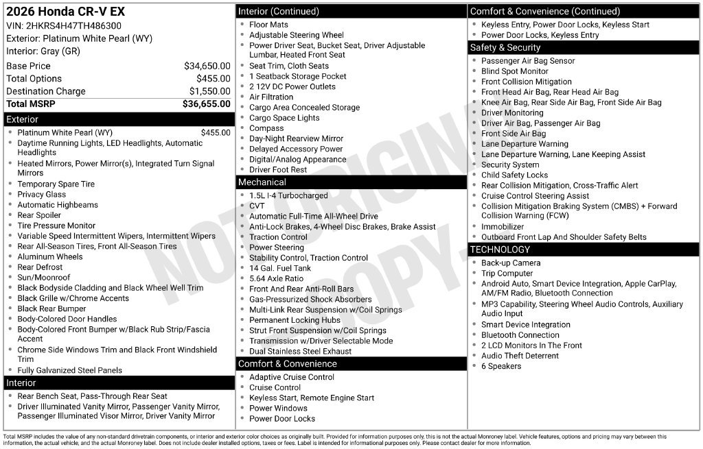 Certified 2026 Honda CR-V EX image 36