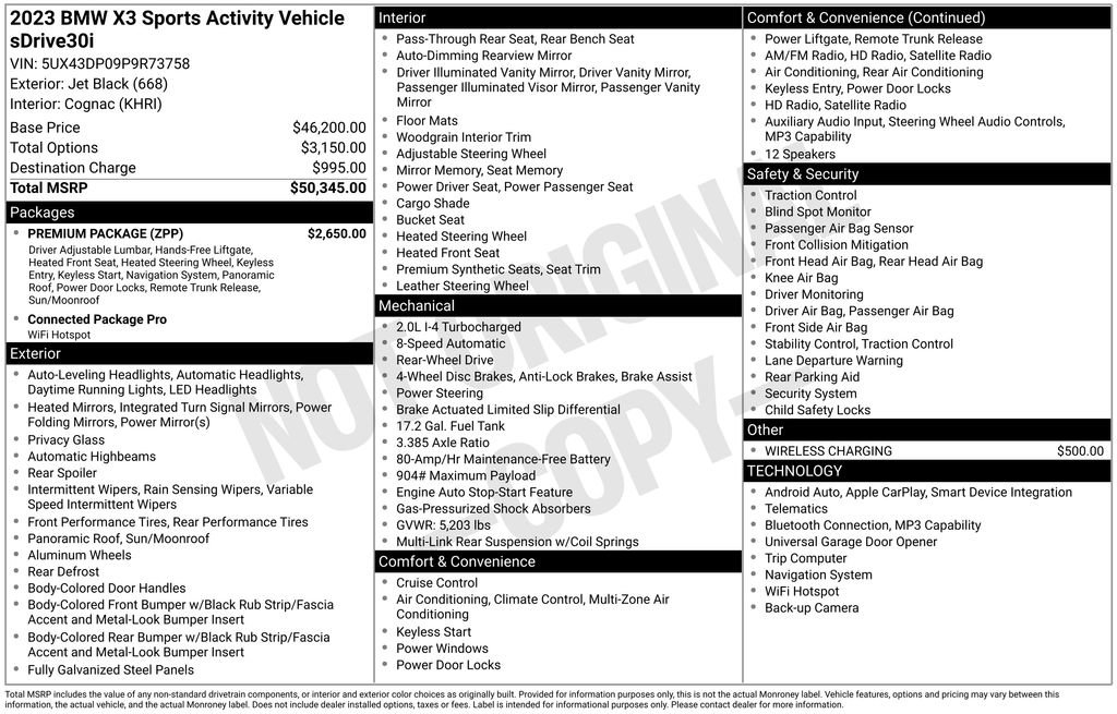 Used 2023 BMW X3 sDrive30i w/ Premium Package RWD image 6