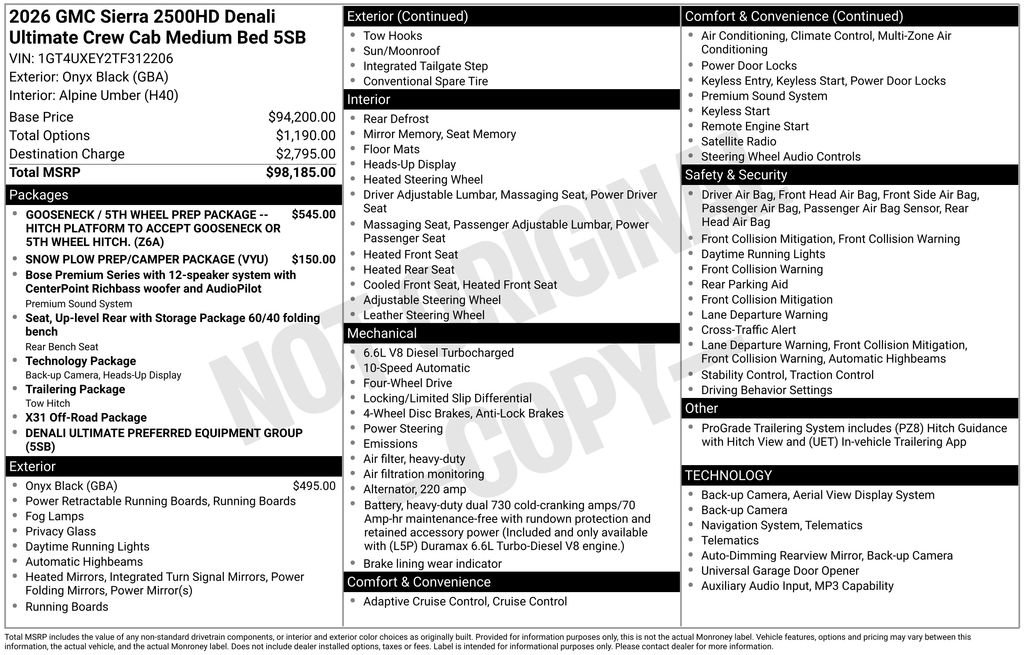 New 2026 GMC Sierra 2500 Denali Ultimate AWD/4WD image 5