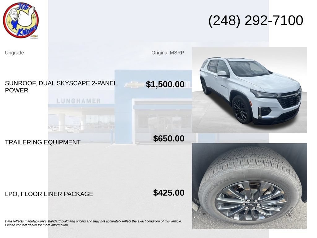 Used 2023 Chevrolet Traverse RS w/ LPO, Floor Liner Package AWD/4WD image 5