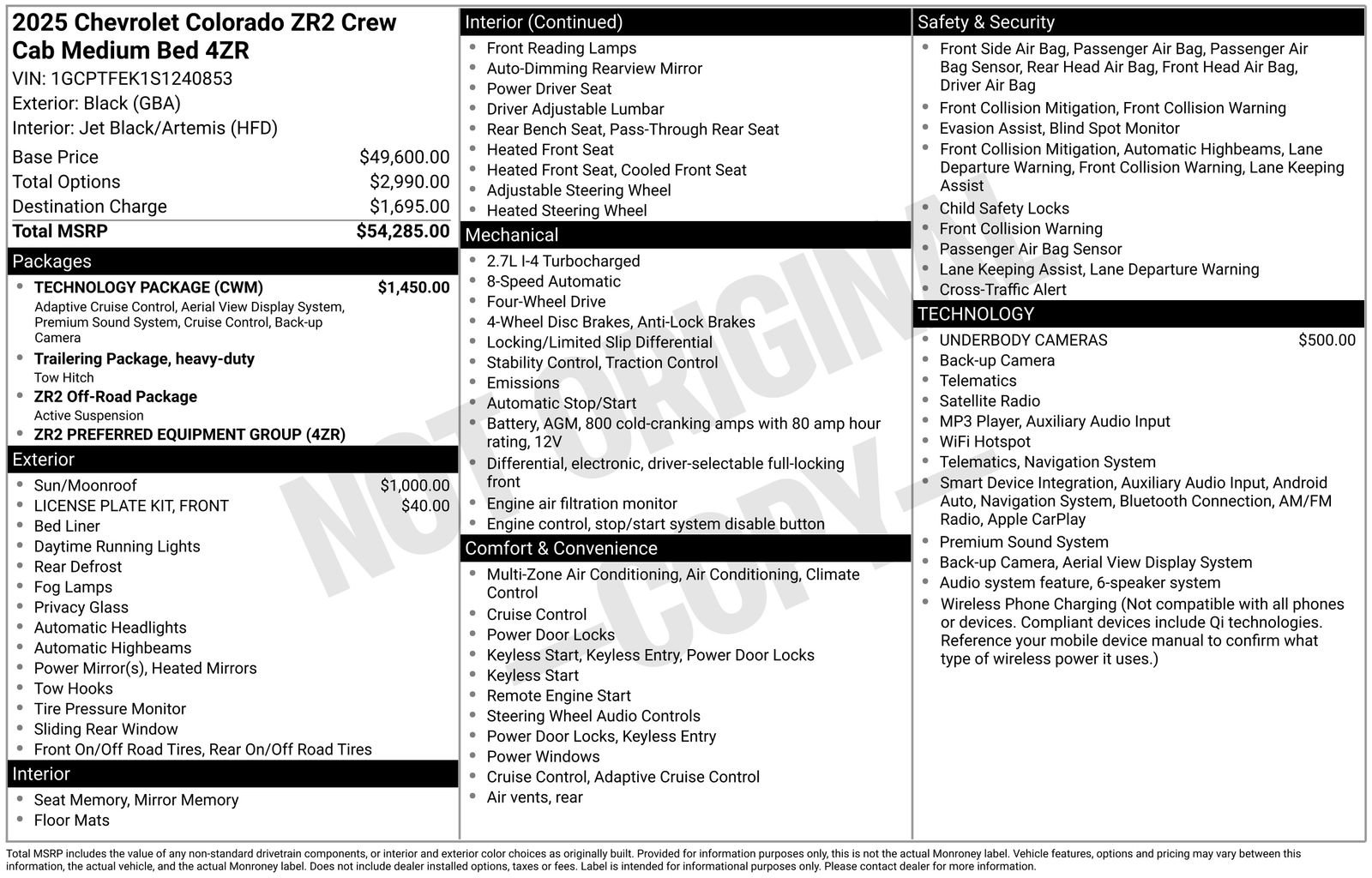 Used 2025 Chevrolet Colorado ZR2 w/ Technology Package AWD/4WD image 8