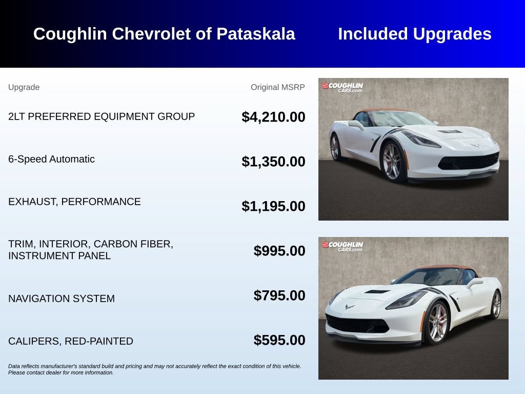 Used 2014 Chevrolet Corvette Stingray Convertible w/ 2LT Preferred Equipment Group RWD image 3