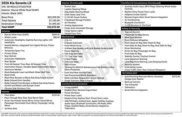 New 2026 Kia Sorento LX image 4