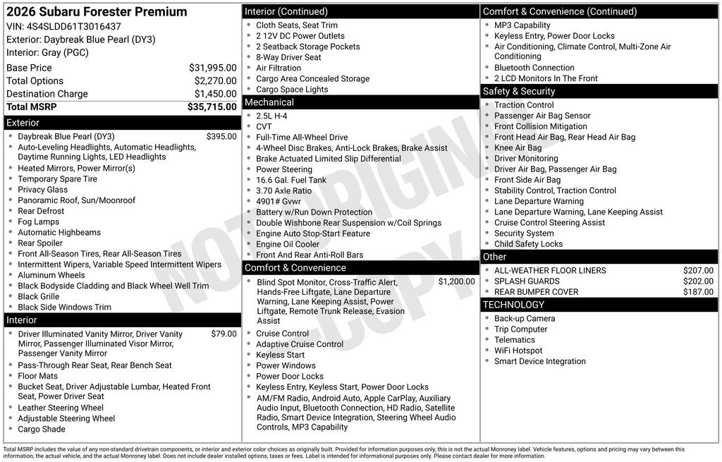 Certified 2026 Subaru Forester Premium AWD/4WD image 33