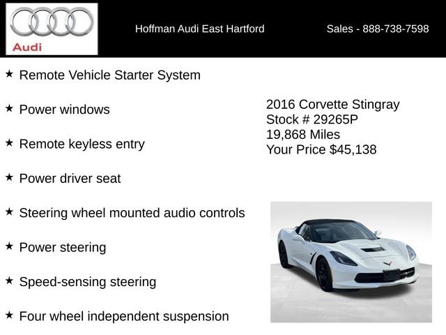 Used 2016 Chevrolet Corvette Stingray Convertible w/ Carbon Flash Badge Package image 18