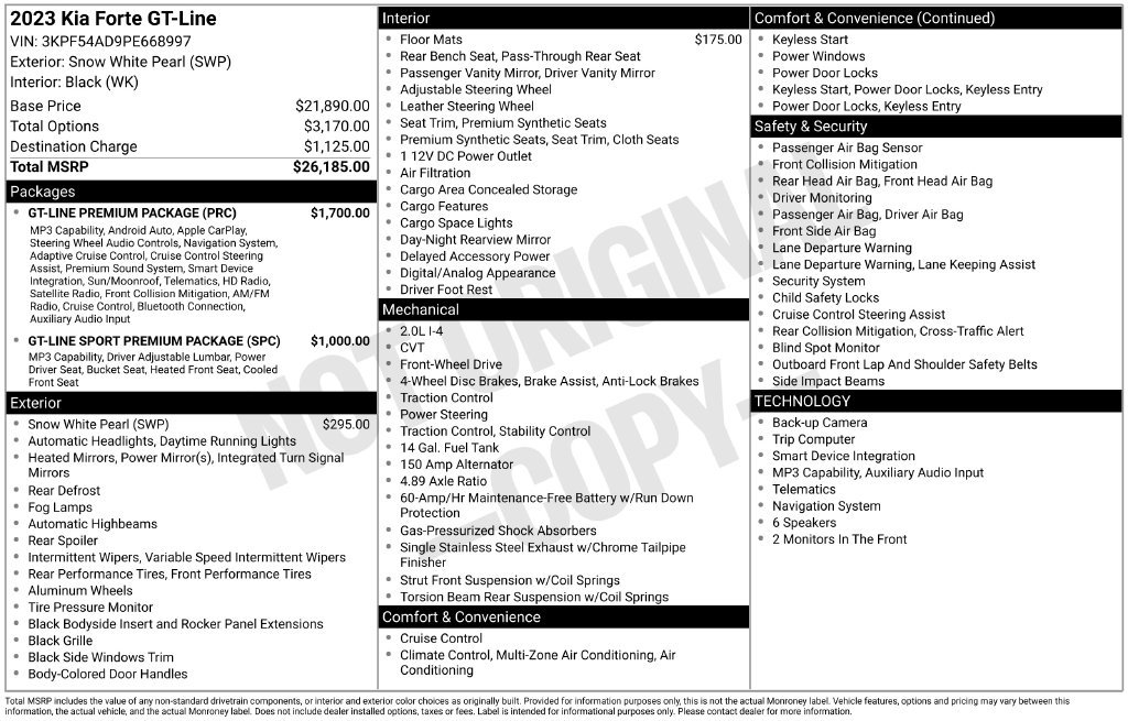 Certified 2023 Kia Forte GT-Line w/ GT-Line Premium Package FWD image 34
