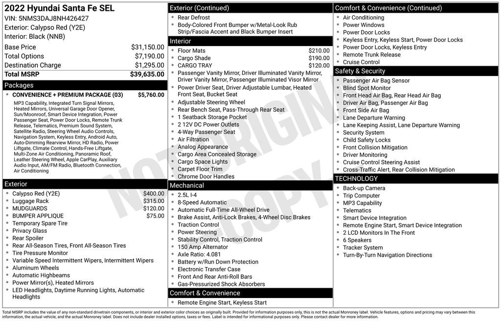 Used 2022 Hyundai Santa Fe SEL w/ Convenience + Premium Package AWD/4WD image 44