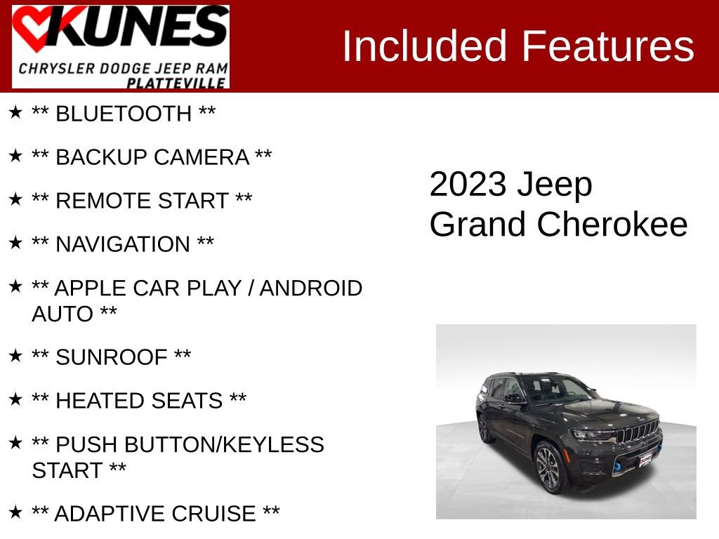 Used 2023 Jeep Grand Cherokee Overland w/ Luxury Tech Group IV image 2