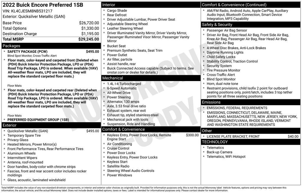 Used 2022 Buick Encore Preferred w/ Safety Package image 9