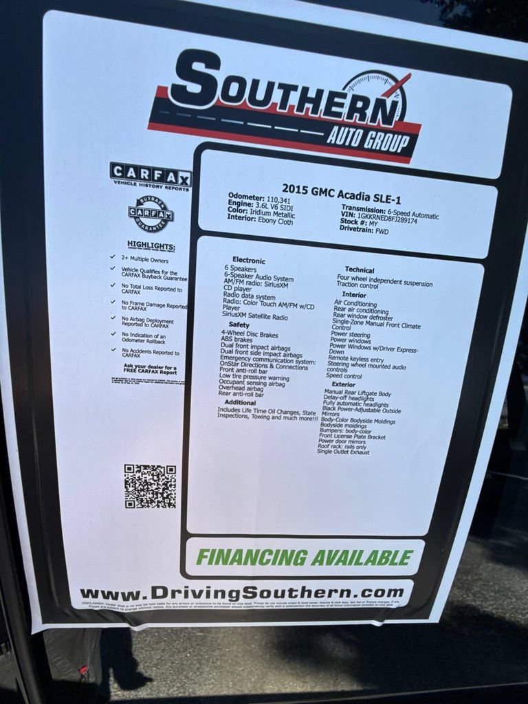 Used 2015 GMC Acadia SLE FWD image 10