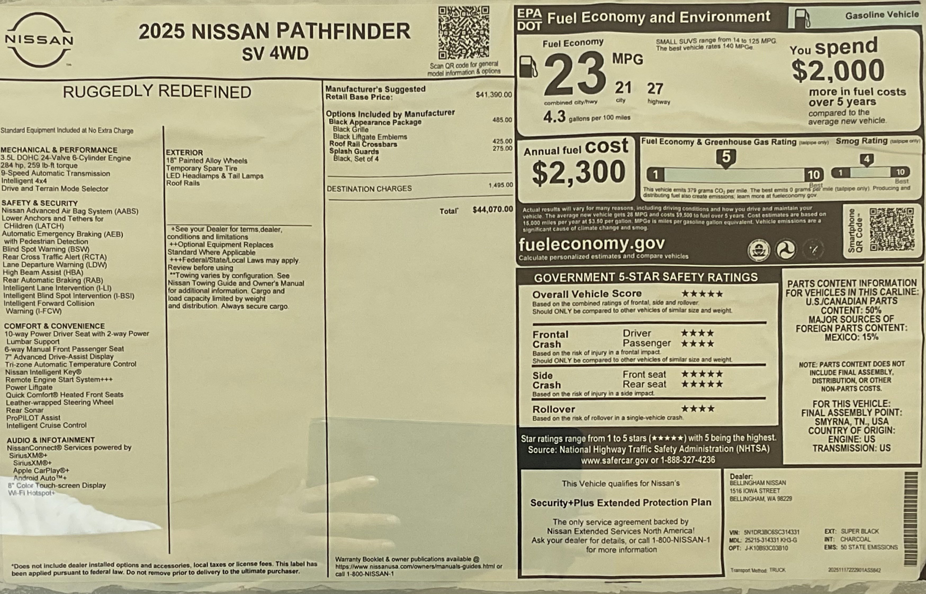 Used 2025 Nissan Pathfinder SV w/ Black Appearance Package image 6