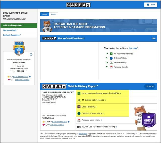 Used 2023 Subaru Forester Sport image 5