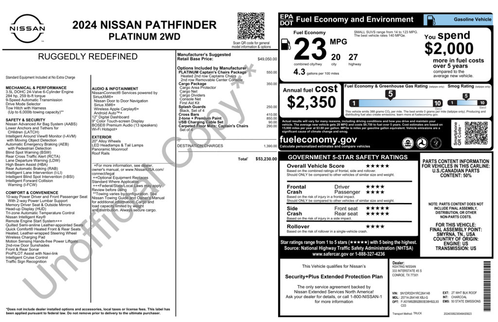 Used 2024 Nissan Pathfinder Platinum FWD image 2