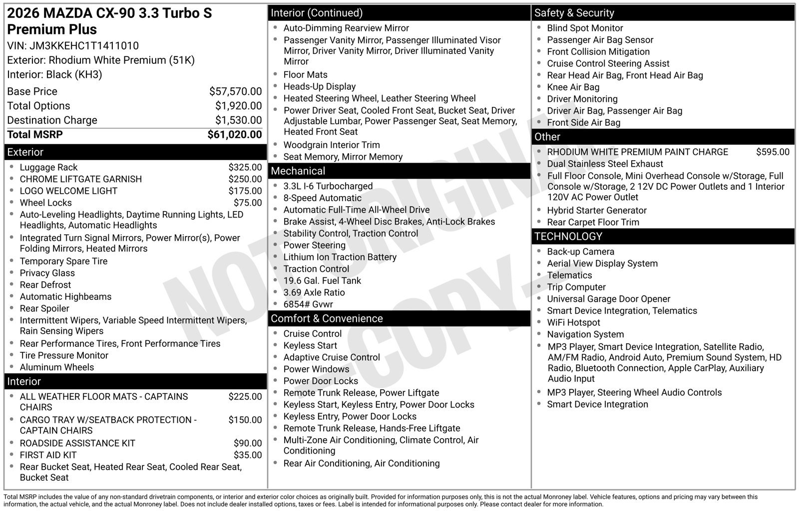 New 2026 MAZDA CX-90 3.3 Turbo S w/ Premium Plus AWD/4WD image 4