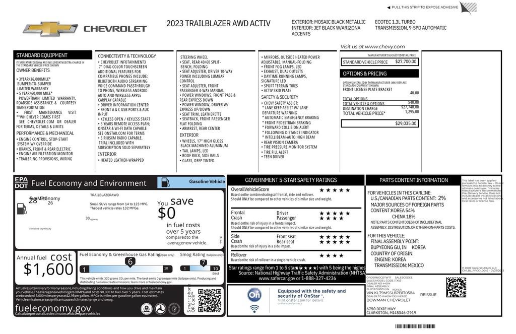Used 2023 Chevrolet TrailBlazer ACTIV AWD/4WD image 12