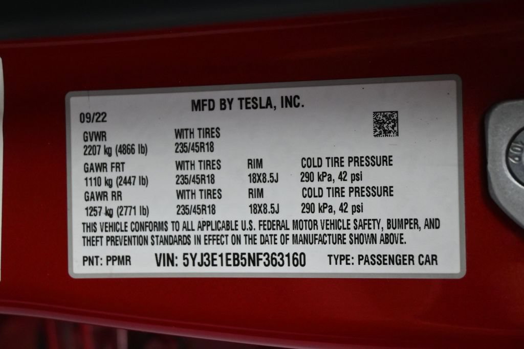 Used 2022 Tesla Model 3 Long Range AWD/4WD image 8
