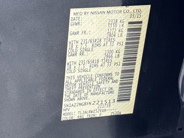 Used 2015 Nissan Murano SL w/ Cargo Package FWD image 33
