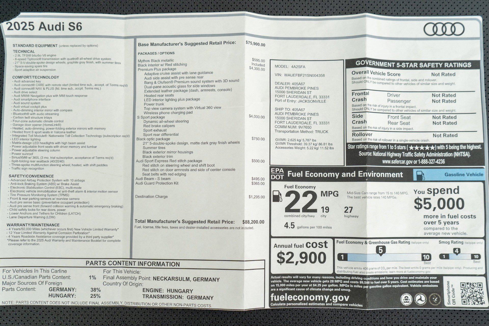 Used 2025 Audi S6 Premium Plus w/ Premium Plus Package image 24