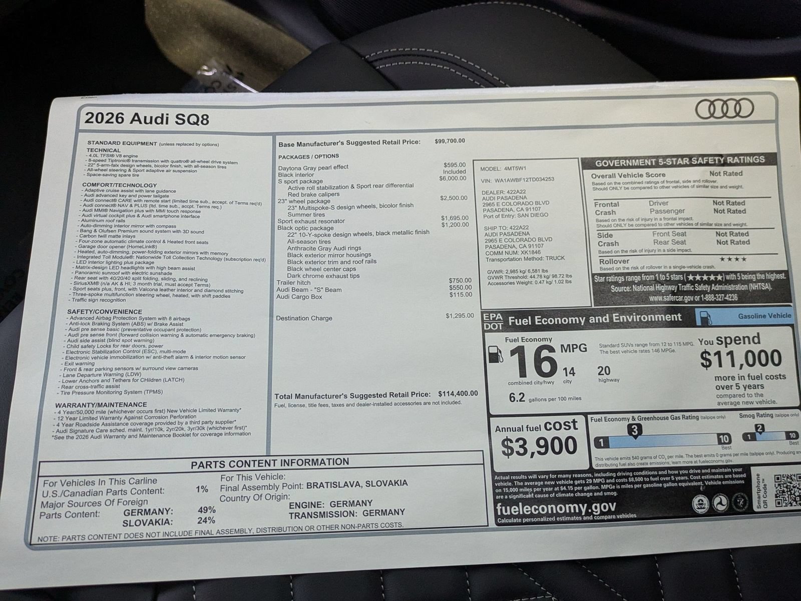 New 2026 Audi SQ8 Premium Plus AWD/4WD image 18