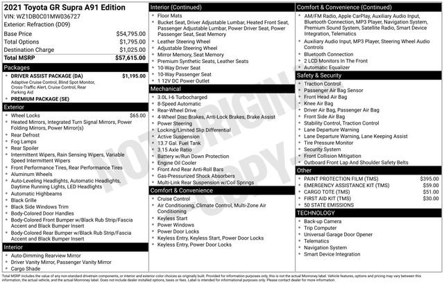 Used 2021 Toyota Supra A91 Edition w/ Driver Assist Package image 35