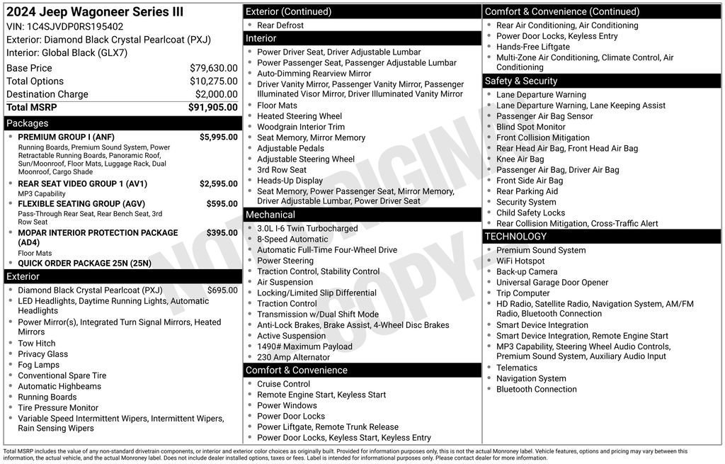 Used 2024 Jeep Wagoneer Series III w/ Premium Group I AWD/4WD image 33