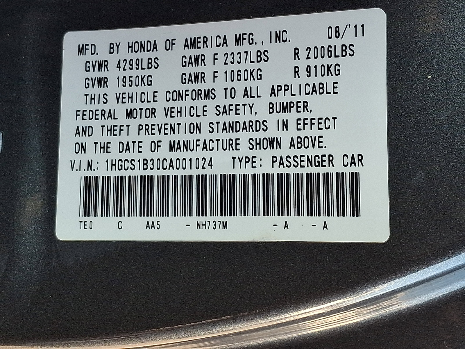 Used 2012 Honda Accord LX-S image 3