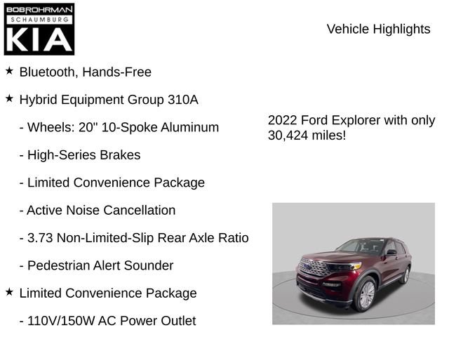 Used 2022 Ford Explorer Limited w/ Hybrid Equipment Group 310A AWD/4WD image 7