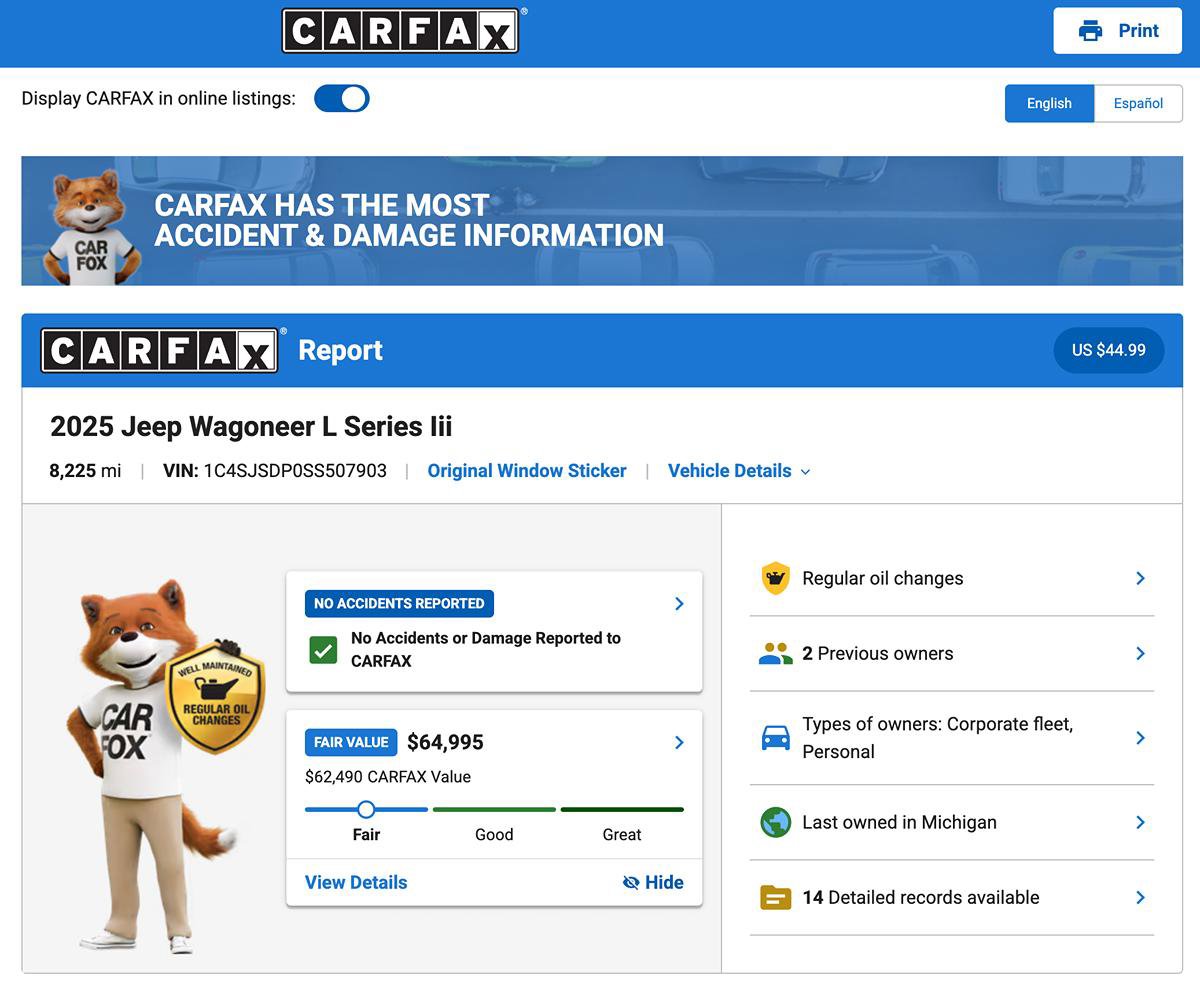 Used 2025 Jeep Wagoneer L Series III w/ Premium Group I AWD/4WD image 7