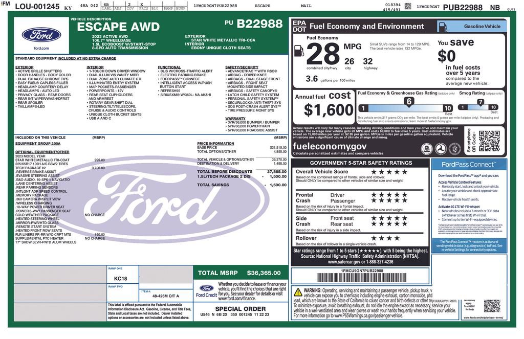 Used 2023 Ford Escape Active w/ Tech Pack #2 AWD/4WD image 31
