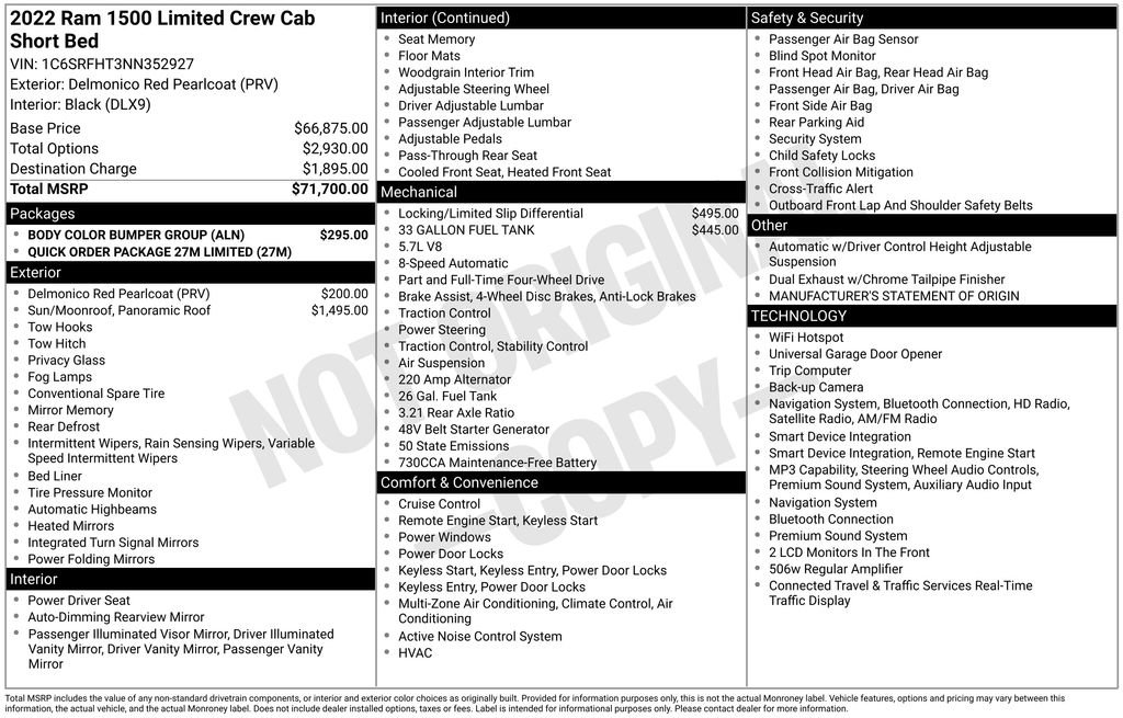 Used 2022 RAM 1500 Limited w/ Body Color Bumper Group AWD/4WD image 6