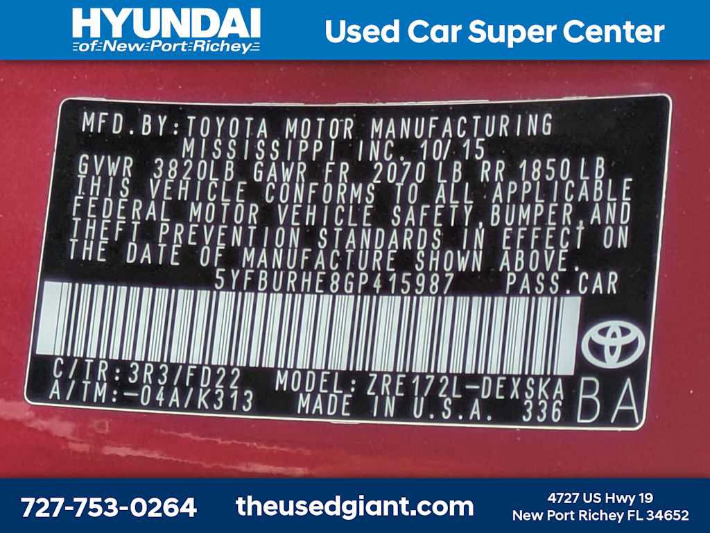 Used 2016 Toyota Corolla S image 30