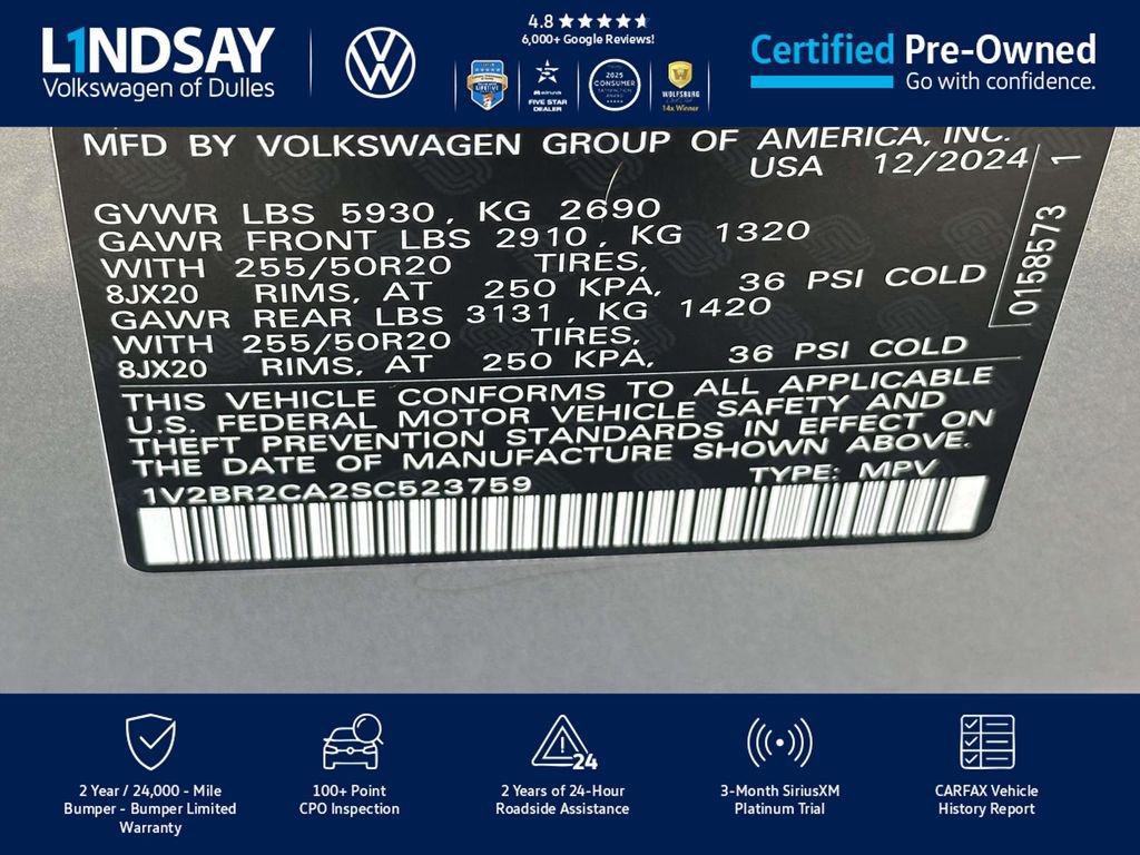 Certified 2025 Volkswagen Atlas SEL image 28