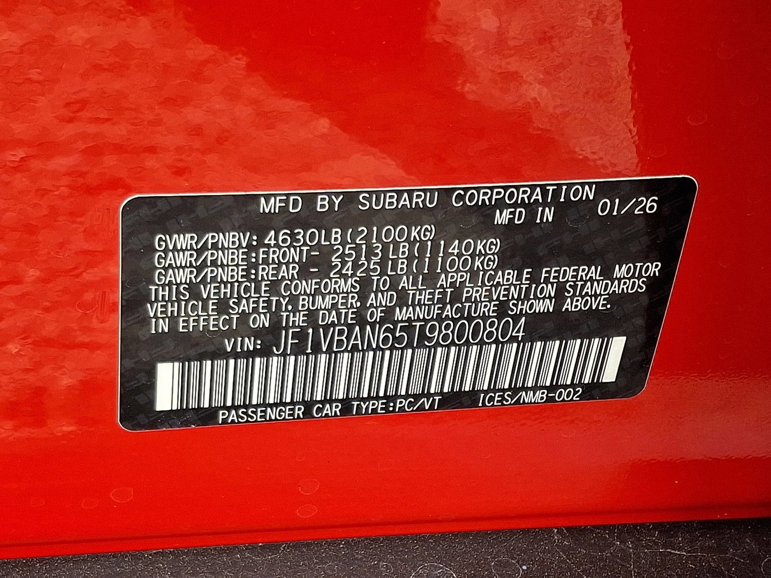 New 2026 Subaru WRX Limited image 12