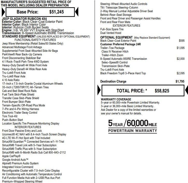 Used 2023 Jeep Gladiator Rubicon w/ Trailer Tow Package image 2